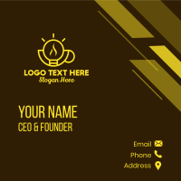 Yellow Bulb Cup Business Card Design