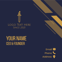 Gold Viking Sword Flag Business Card Design