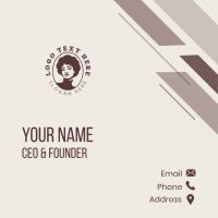 Female Curly Hair  Business Card Design