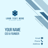 Geometric Cube Letter X Business Card Design