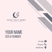 Fancy Moon Flower  Business Card Design