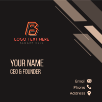 Neon Arcade Orange Letter B Business Card Design