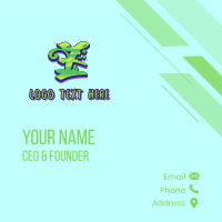 Green Graffiti Art Number 7 Business Card Design