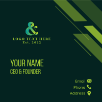 Green Ampersand Calligraphy Business Card Design