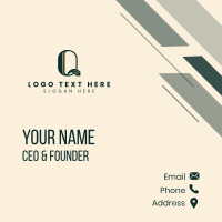 Elegant Classic Letter Q Business Card Design