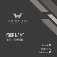 Gaming Esports Clan Letter W Business Card Design