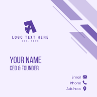 Violet Letter A Business Card Design
