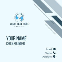 Quote Headphone Podcast Business Card Design