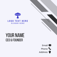 Blue Arrow Spaceship Business Card Design