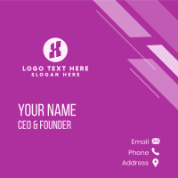 Purple Letter H Business Card Design