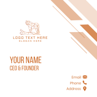 Golden Geometrical Tiger Business Card Design
