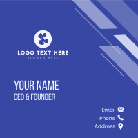 Blue Letter X Business Card Design