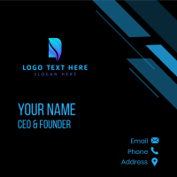 Blue Letter D Company  Business Card Design