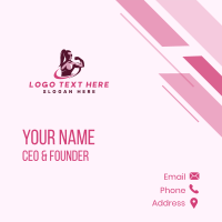 Woman Muscle Training Business Card Design