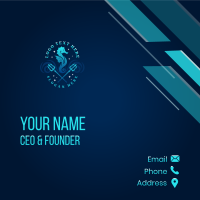 Marine Trident Seahorse Business Card Design