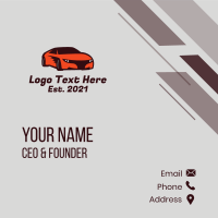 Orange Sports Car Business Card Design