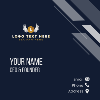 Winged Coin Cryptocurrency Business Card Design