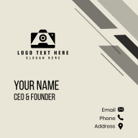 Black Camera Letter A Business Card Design