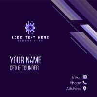 Tech Connection Hexagon Business Card Design