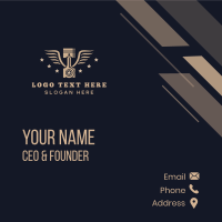 Mechanic Piston Wings Business Card Design