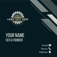 Forest Woodcutter Saw Business Card Design