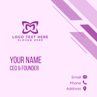 Purple Petal Letter M Business Card Design