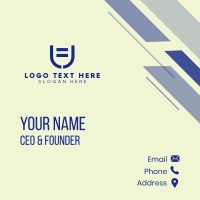 Simple Violet Letter U Business Card Design