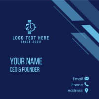 Blue Watch Letter D Business Card Design