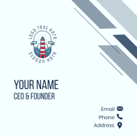 Sunset Nautical Lighthouse  Business Card Design