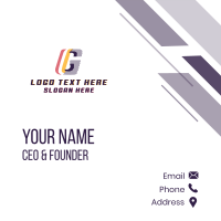 Company Business Letter G Business Card Design