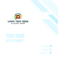 Colorful Camera Outline Business Card Design