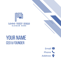 Blue Flag Outline Business Card Design