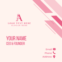 Feminine Flower Beauty Letter A Business Card Design