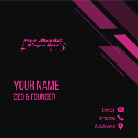 Hot Pink Star Wordmark Business Card Design
