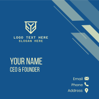 Geometric Letter Y Shield Business Card Design