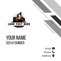 Excavator Construction Equipment Business Card Design