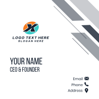 Automotive Mechanic Letter X Business Card Design