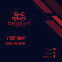 Red Monster Face  Business Card Design