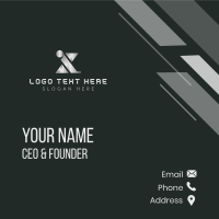 3D Tech Letter X Business Card Design