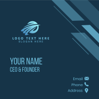 Blue Arrow Swoosh Delivery Business Card Design