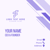 Tech Startup Letter F Business Card Design