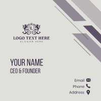 Elegant Horse Heraldry Business Card Design