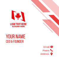 Canada Maple Flag  Business Card Design