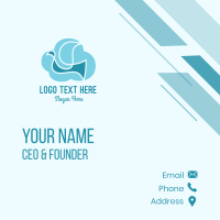 Blue Cloud Bird Business Card Design