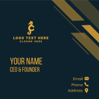 Orange Seahorse Letter C Business Card Design