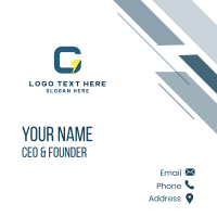 Lightning Bolt Letter G Business Card Design