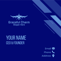 Blue Aviation Airplane Business Card Design