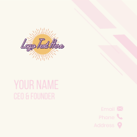 Retro Hipster Sun Business Card Design