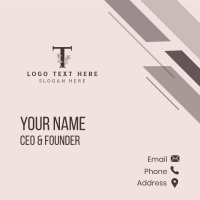 Flower Beauty Letter T Business Card Design