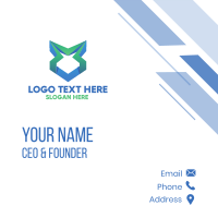 Gradient Geometric Badge Business Card Design
